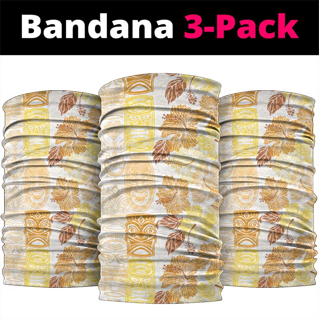 Christmas Aloha Hawaii Tiki Neck Gaiter Hibiscus Autumn Colors LT7 package One Size: 25*50cm Yellow - Polynesian Pride