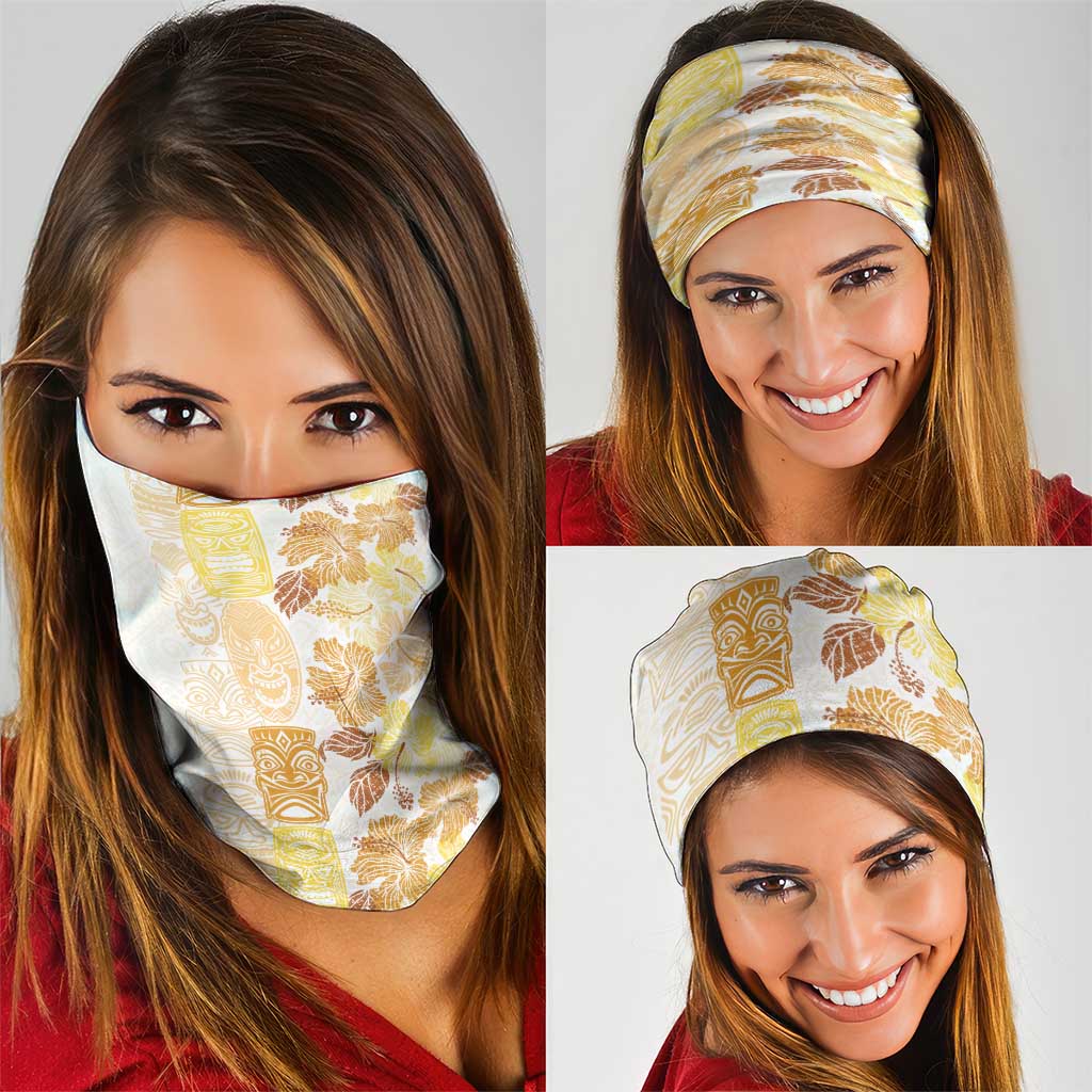 Christmas Aloha Hawaii Tiki Neck Gaiter Hibiscus Autumn Colors LT7 - Polynesian Pride