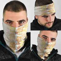 Christmas Aloha Hawaii Tiki Neck Gaiter Hibiscus Autumn Colors LT7 - Polynesian Pride