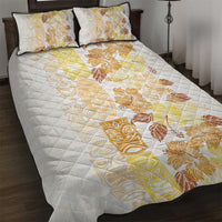 Christmas Aloha Hawaii Tiki Quilt Bed Set Hibiscus Autumn Colors LT7 Yellow - Polynesian Pride