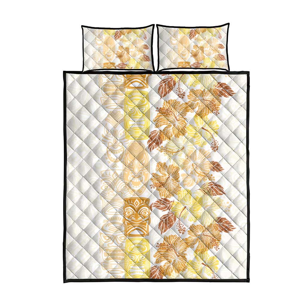 Christmas Aloha Hawaii Tiki Quilt Bed Set Hibiscus Autumn Colors LT7 - Polynesian Pride