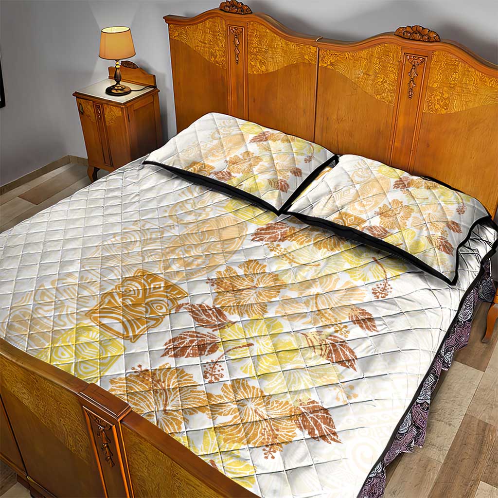Christmas Aloha Hawaii Tiki Quilt Bed Set Hibiscus Autumn Colors LT7 - Polynesian Pride