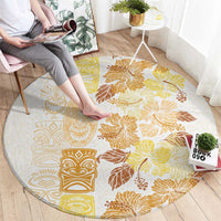 Christmas Aloha Hawaii Tiki Round Carpet Hibiscus Autumn Colors LT7 - Polynesian Pride