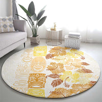 Christmas Aloha Hawaii Tiki Round Carpet Hibiscus Autumn Colors LT7 - Polynesian Pride