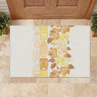Christmas Aloha Hawaii Tiki Rubber Doormat Hibiscus Autumn Colors LT7 Yellow - Polynesian Pride