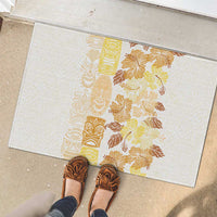 Christmas Aloha Hawaii Tiki Rubber Doormat Hibiscus Autumn Colors LT7 - Polynesian Pride