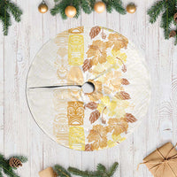 Christmas Aloha Hawaii Tiki Tree Skirt Hibiscus Autumn Colors LT7 Casual Yellow - Polynesian Pride