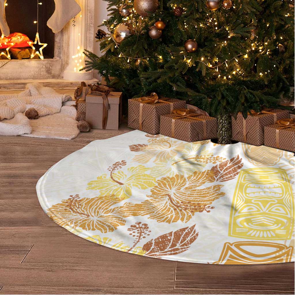 Christmas Aloha Hawaii Tiki Tree Skirt Hibiscus Autumn Colors LT7 - Polynesian Pride