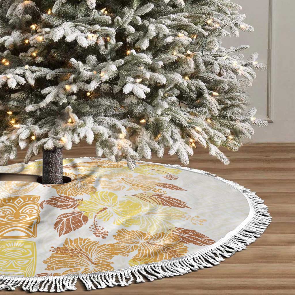 Christmas Aloha Hawaii Tiki Tree Skirt Hibiscus Autumn Colors LT7 - Polynesian Pride