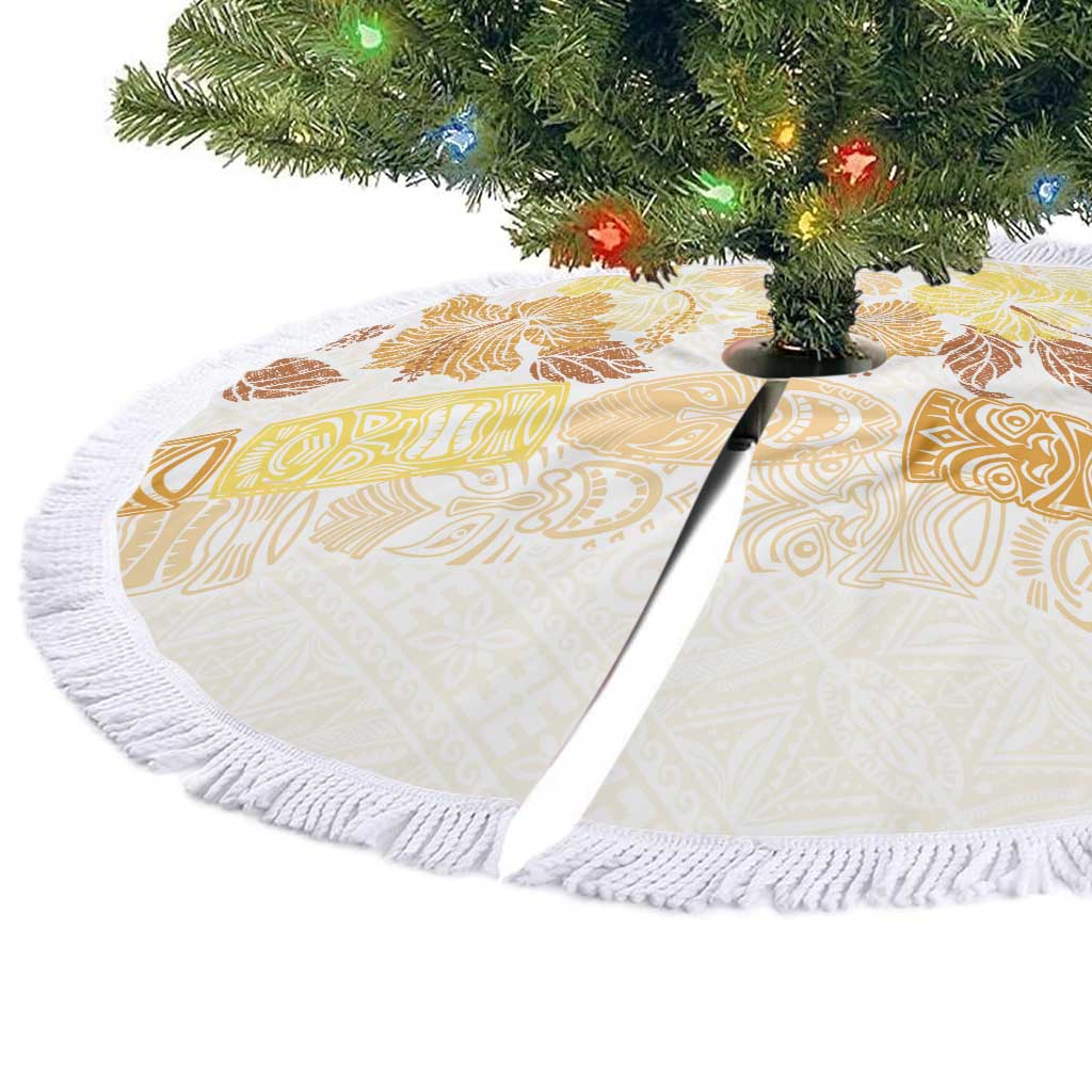 Christmas Aloha Hawaii Tiki Tree Skirt Hibiscus Autumn Colors LT7 - Polynesian Pride