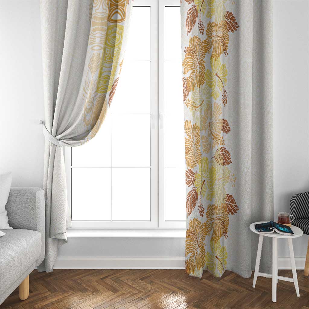 Christmas Aloha Hawaii Tiki Window Curtain Hibiscus Autumn Colors LT7 - Polynesian Pride