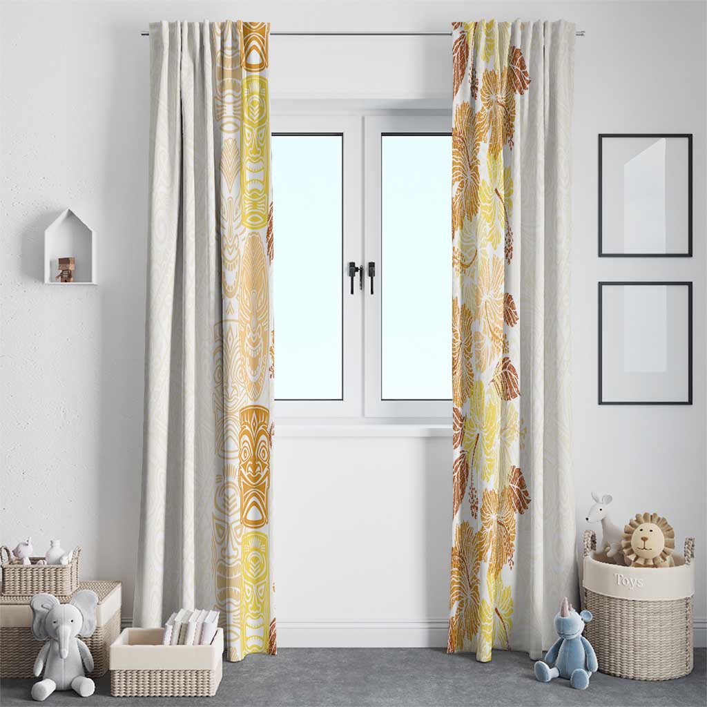 Christmas Aloha Hawaii Tiki Window Curtain Hibiscus Autumn Colors LT7 - Polynesian Pride