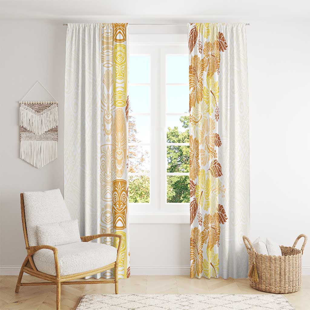 Christmas Aloha Hawaii Tiki Window Curtain Hibiscus Autumn Colors LT7 - Polynesian Pride