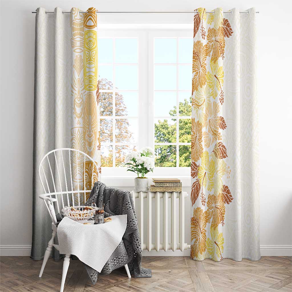 Christmas Aloha Hawaii Tiki Window Curtain Hibiscus Autumn Colors LT7 - Polynesian Pride