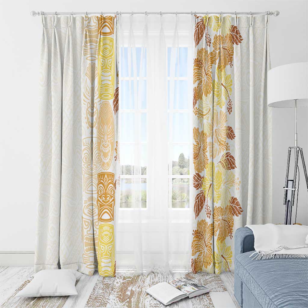 Christmas Aloha Hawaii Tiki Window Curtain Hibiscus Autumn Colors LT7 - Polynesian Pride