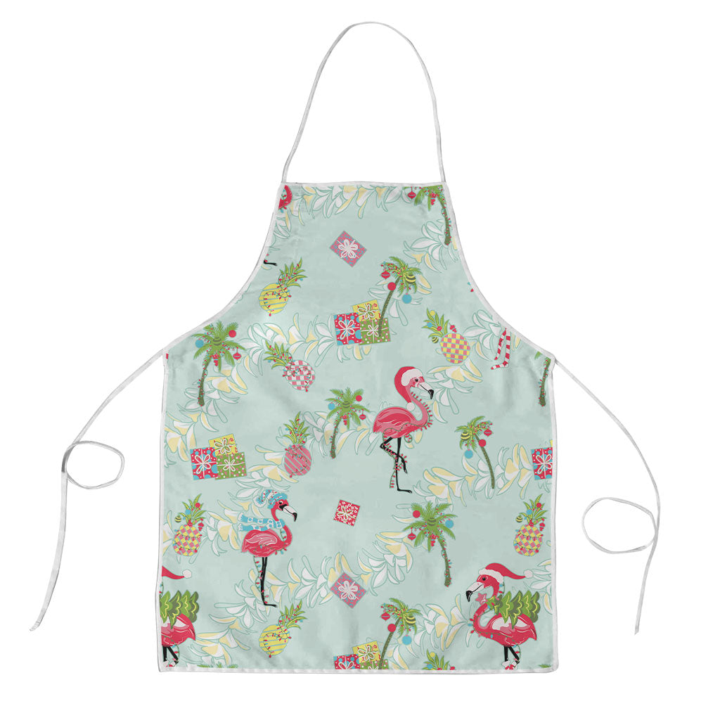Aloha Hawaii Christmas Seamless Apron Plumeria Lei