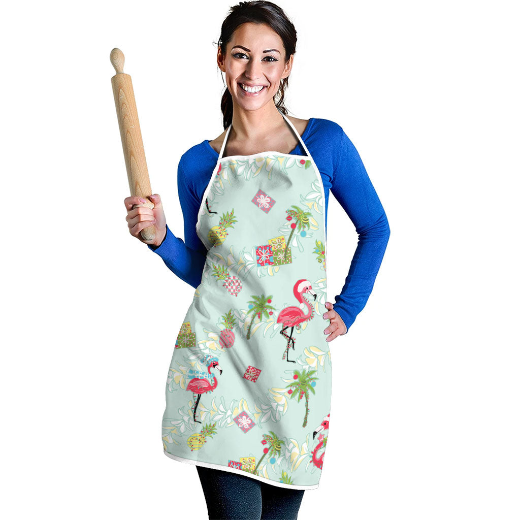 Aloha Hawaii Christmas Seamless Apron Plumeria Lei