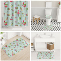 Aloha Hawaii Christmas Seamless Bathroom Set Plumeria Lei