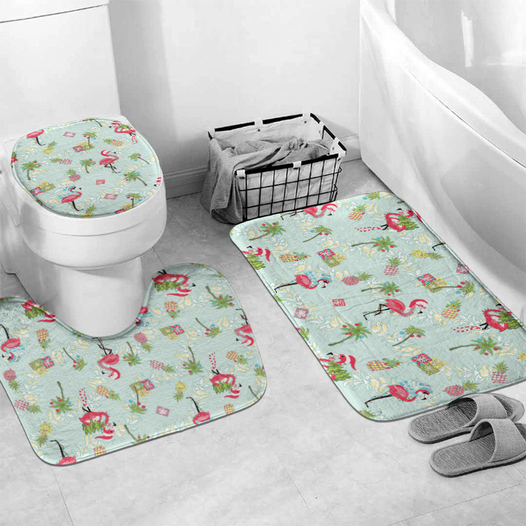 Aloha Hawaii Christmas Seamless Bathroom Set Plumeria Lei