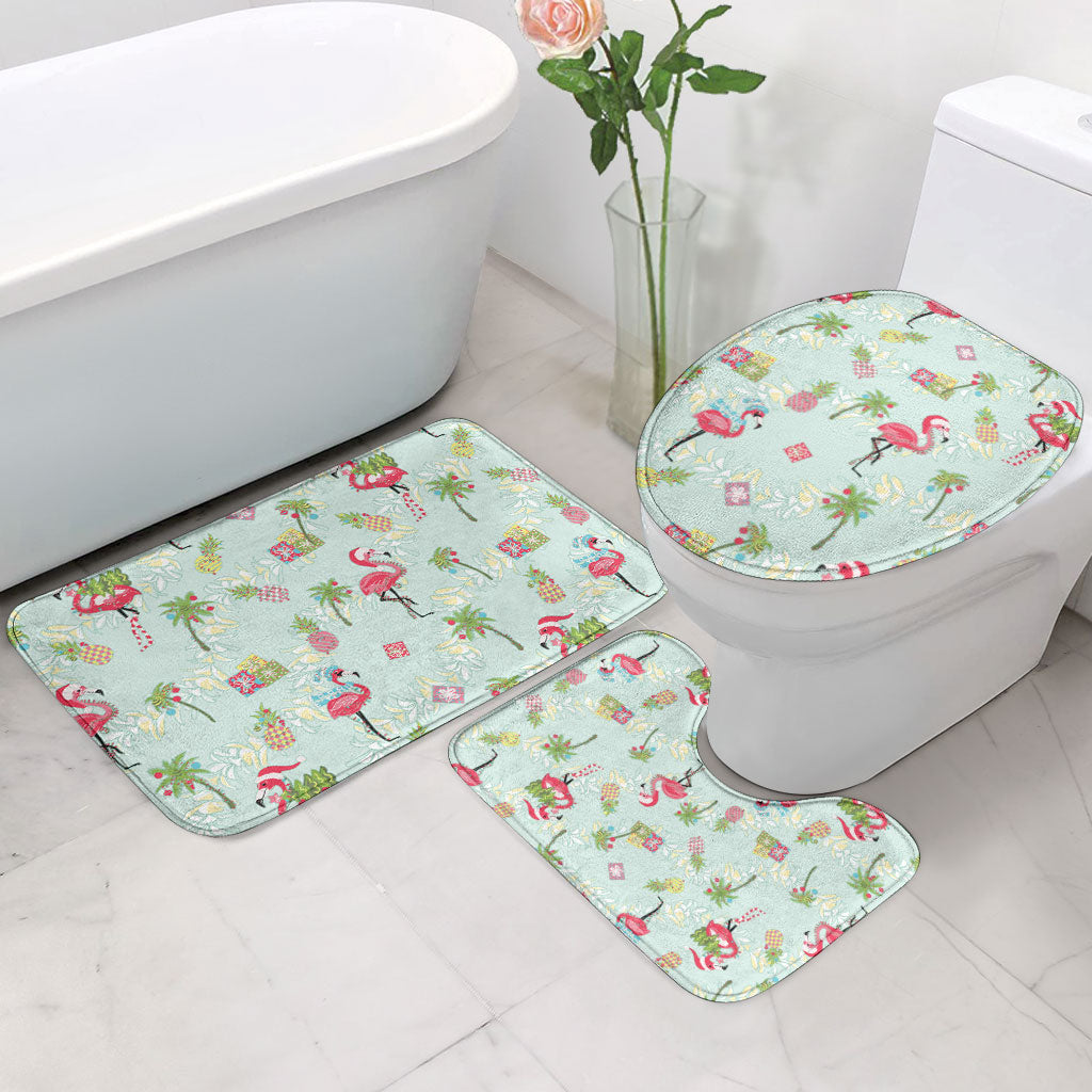 Aloha Hawaii Christmas Seamless Bathroom Set Plumeria Lei