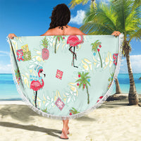 Aloha Hawaii Christmas Seamless Beach Blanket Plumeria Lei