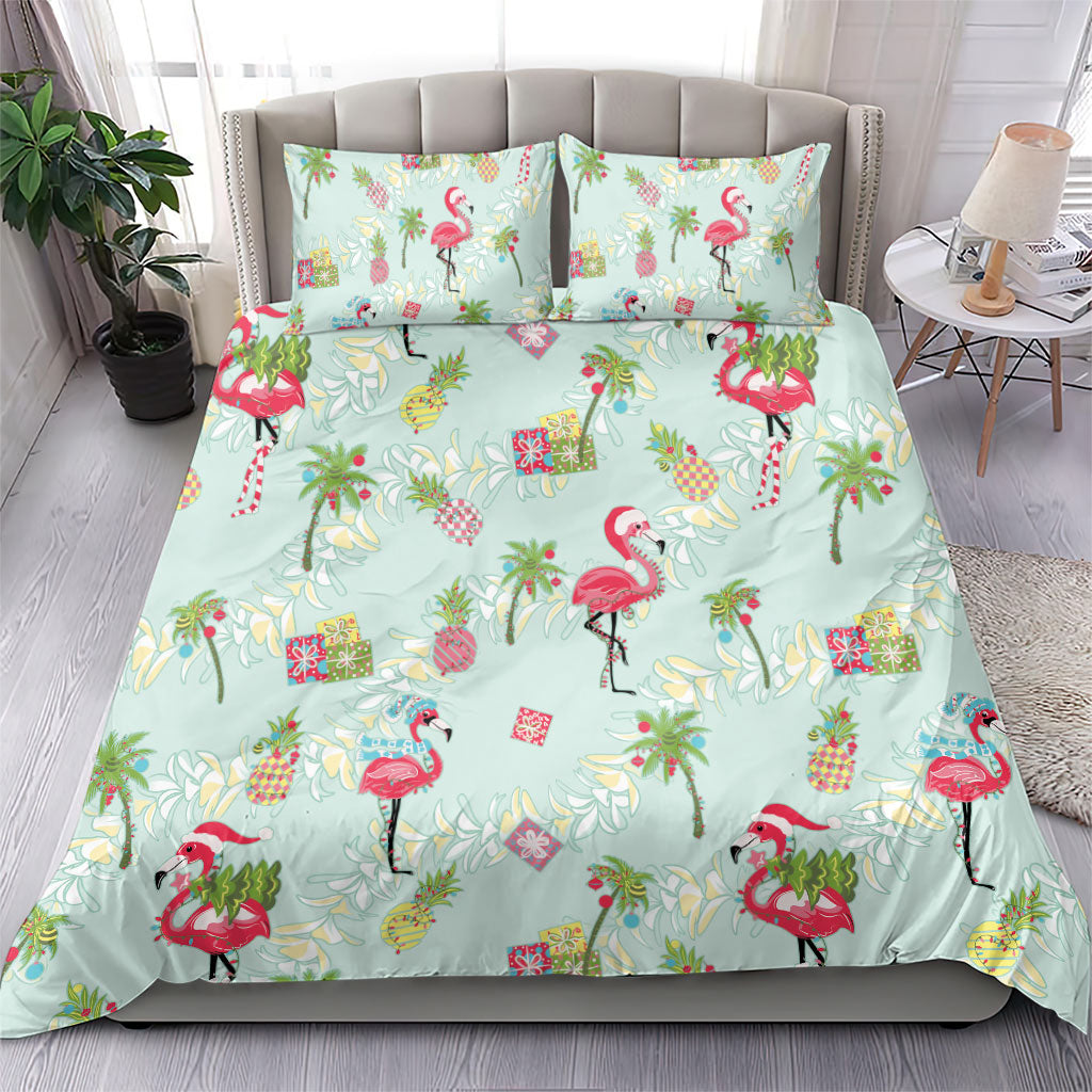 Aloha Hawaii Christmas Seamless Bedding Set Plumeria Lei