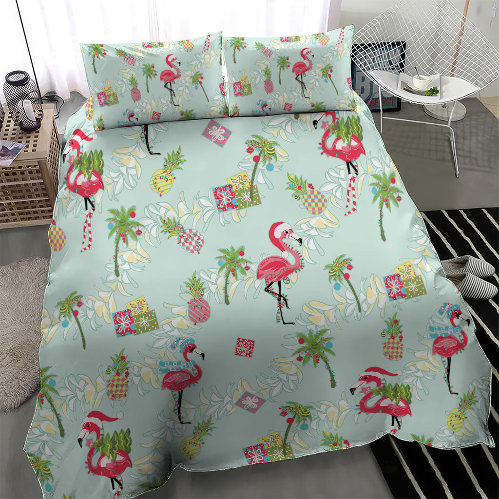 Aloha Hawaii Christmas Seamless Bedding Set Plumeria Lei