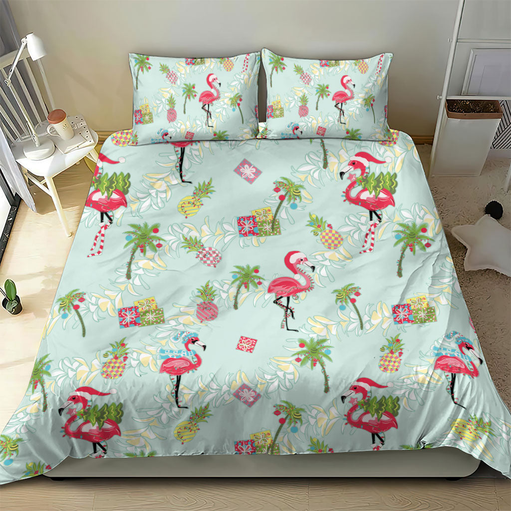 Aloha Hawaii Christmas Seamless Bedding Set Plumeria Lei