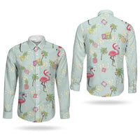 Aloha Hawaii Christmas Seamless Couples Matching Puletasi and Long Sleeve Button Shirt Plumeria Lei LT7 - Polynesian Pride