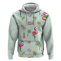 Aloha Hawaii Christmas Seamless Hoodie Plumeria Lei LT7 Pullover Hoodie Cerulean - Polynesian Pride