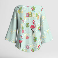 Aloha Hawaii Christmas Seamless Kimono Sleeve Blouse Plumeria Lei LT7 - Polynesian Pride