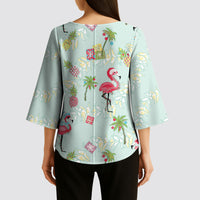 Aloha Hawaii Christmas Seamless Kimono Sleeve Blouse Plumeria Lei LT7 - Polynesian Pride