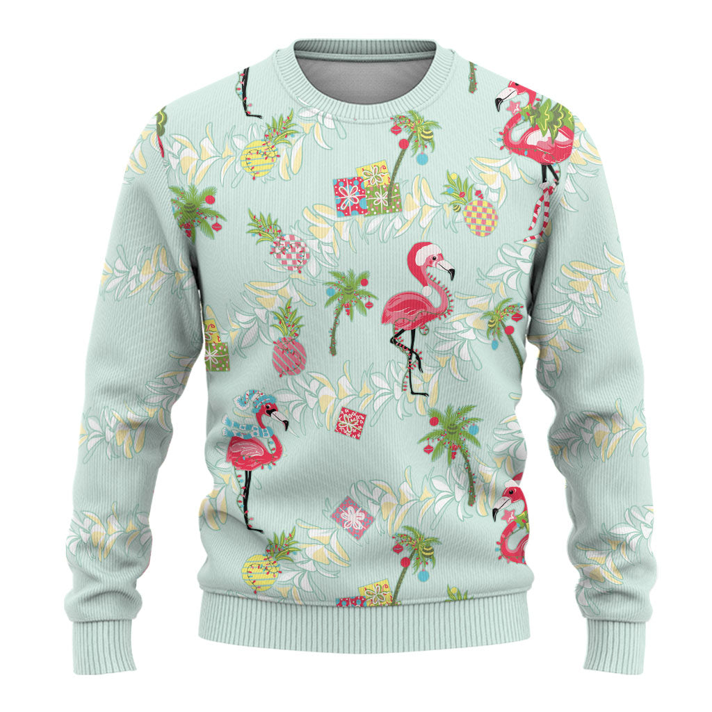 Aloha Hawaii Christmas Seamless Ugly Christmas Sweater Plumeria Lei LT7 - Polynesian Pride