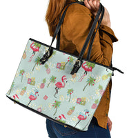 Aloha Hawaii Christmas Seamless Leather Tote Bag Plumeria Lei LT7 - Polynesian Pride