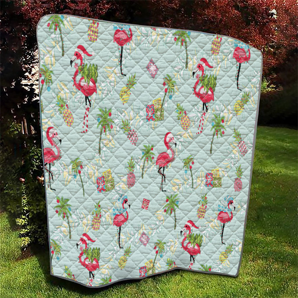 Aloha Hawaii Christmas Seamless Quilt Plumeria Lei