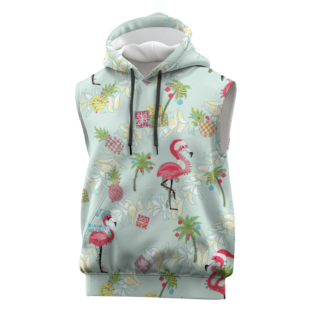 Aloha Hawaii Christmas Seamless Sleeveless Hoodie Plumeria Lei LT7 Cerulean - Polynesian Pride