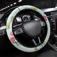 Aloha Hawaii Christmas Seamless Steering Wheel Cover Plumeria Lei LT7 Universal Fit Cerulean - Polynesian Pride