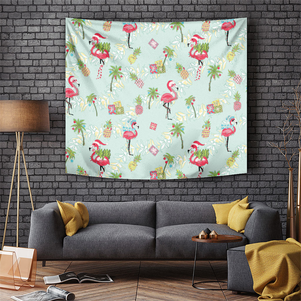 Aloha Hawaii Christmas Seamless Tapestry Plumeria Lei