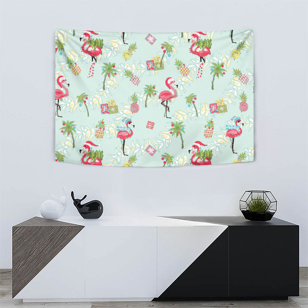 Aloha Hawaii Christmas Seamless Tapestry Plumeria Lei