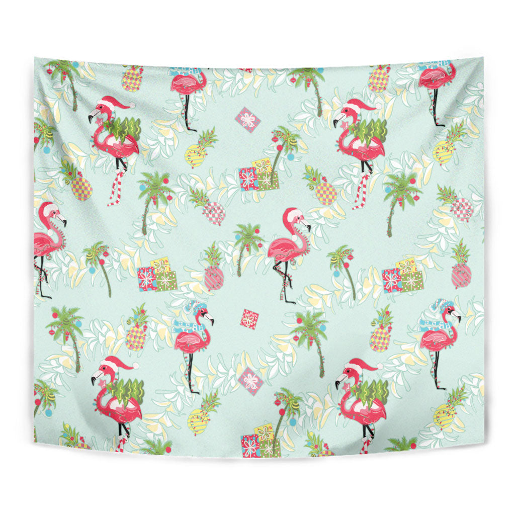 Aloha Hawaii Christmas Seamless Tapestry Plumeria Lei