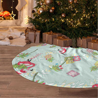 Aloha Hawaii Christmas Seamless Tree Skirt Plumeria Lei