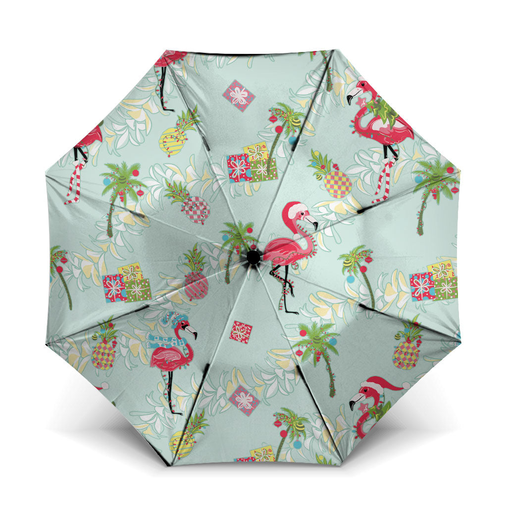 Aloha Hawaii Christmas Seamless Umbrella Plumeria Lei