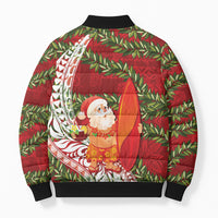 Mele Kalikimaka Hawaii Christmas Maile Lei Bomber Puffer Jacket Tropical Santa LT7 - Polynesian Pride