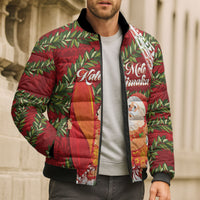 Mele Kalikimaka Hawaii Christmas Maile Lei Bomber Puffer Jacket Tropical Santa LT7 - Polynesian Pride