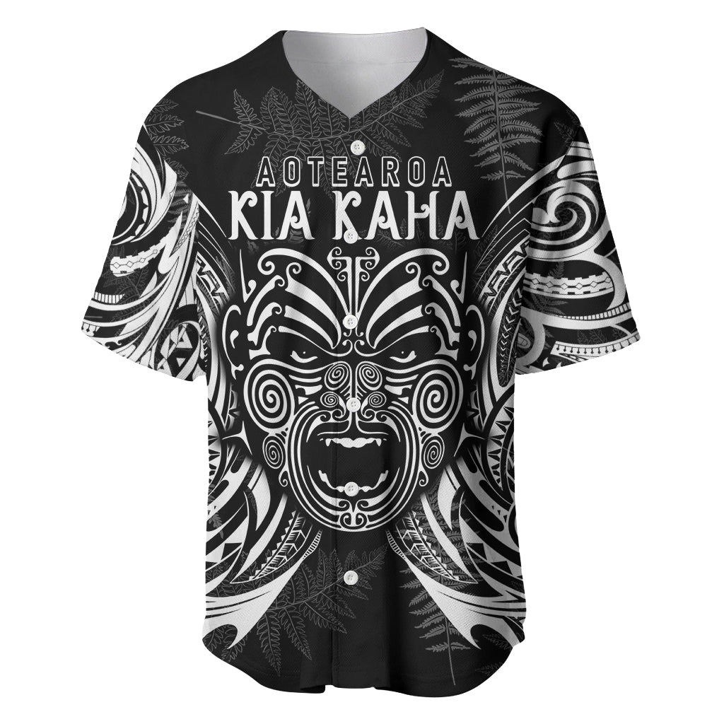 New Zealand Rugby Baseball Jersey 2023 World Cup Aotearoa Haka Face LT7 Black - Polynesian Pride