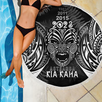 New Zealand Rugby Beach Blanket 2023 World Cup Aotearoa Haka Face LT7 - Wonder Print Shop