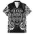 Custom New Zealand Rugby Family Matching Short Sleeve Bodycon Dress and Hawaiian Shirt 2023 World Cup Aotearoa Haka Face LT7 Dad's Shirt - Short Sleeve Black - Polynesian Pride