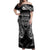 Custom New Zealand Rugby Off Shoulder Maxi Dress 2023 World Cup Aotearoa Haka Face LT7 Women Black - Polynesian Pride