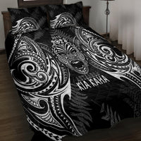 New Zealand Rugby Quilt Bed Set 2023 World Cup Aotearoa Haka Face LT7 - Polynesian Pride
