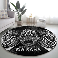 New Zealand Rugby Round Carpet 2023 World Cup Aotearoa Haka Face LT7 - Polynesian Pride